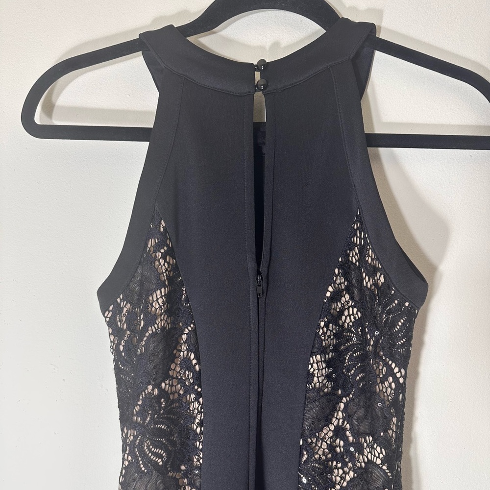 BCX Lace Sequin bodycon evening cocktail dress black size 0 NWT - Picture 12 of 15